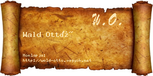 Wald Ottó névjegykártya